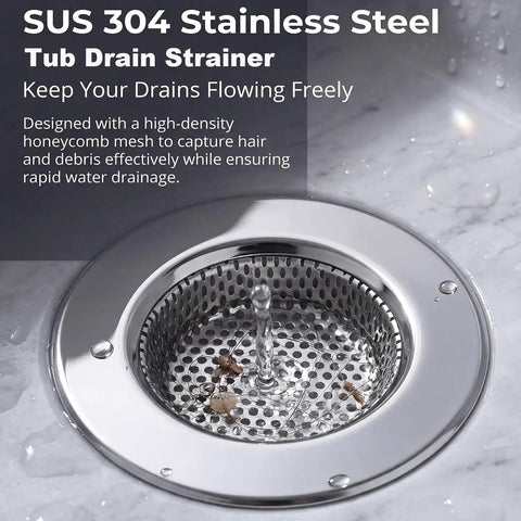 Stainless Steel Bathtub Drain Strainers Pack Of 2 Hair Catcher Drain Cover Basket With 3.0 Inch Outer Diameter And 1.60 Inch Inner Diameter Fits 1.75 Inch Drain Holes Keeps Your Shower And Tub Hair Clogs