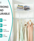 2 Pack 12 Inch White Finish Wire Shelf Brackets Heavy Duty Closet Support With Anchors And Screws Sturdy Metal Wall Mount Hardware Accessories Essential For Home Organization No Sweat Install holding towels in organized closet.