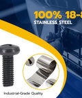 Black Stainless Steel License Plate Screws For Lexus Toyota And Honda Pack Of 4 Phillips Pan Head M6-1.0 x 16 Mm 18-8 Rustproof Bolts With Black Oxidized Finish For Secure No Fuss License Plate Mounts