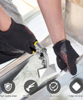 Person using Pro Grade 3 Inch Curved Jaw Offset Hand Seamer for bending sheet metal