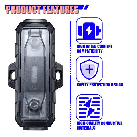 Heavy Duty Inline Anl Fuse Holder With 200 Amp Fuses For One Zero Or Four Gauge Awg Car Audio Wiring showing detailed product features.