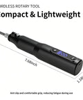 Built Different Cordless Rotary Tool Kit With Nine Adjustable Speeds And Fast Usb Charging Versatile Electric Engraver in matte black, compact size.