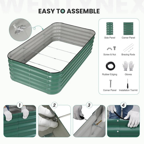 Assembly guide for Modular Galvanized Raised Garden Bed Kit For Outdoor Yards 5 By 3 By 1.4 Ft 4 In 1 Raised Planter Box