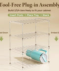 Stackable Water Bottle Organizer Rack for Cabinet Storage with Multi Tier Tumbler Holder and Anti Slip Grooves tool-free assembly