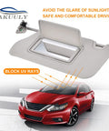 Driver Side Sun Visor With Light For Nissan Altima 2013 2014 2015 2016 2017 2018 Gray Left Replacement Without Sunroof