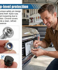 Man installing Heavy Duty Stainless Steel Anti Theft License Plate Screws Kit with tamper resistant bolts and locking caps.