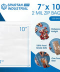 1000 Count 7x10 Inch Clear Reclosable Zip Bags With Airtight Seal, 2 Mil Poly Bags Made From Virgin LDPE For Total Water Resistance, Storage, Packaging, And Merch Protection on pack
