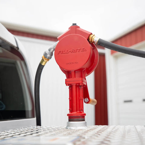 Manual Fuel Transfer Rotary Hand Pump With Reversible Flow No Power Needed, Grab-and-Go Portable Tool For Fueling Or Draining Vehicle Tanks