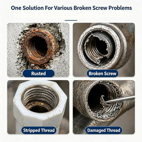 Professional Grade Heavy Duty Broken Pipe Extractor Tool Rips Out Stuck Rusted Threaded Fittings Quick No Sweat Saves Time On Faucet And Angle Valve Jobs Half To Full Inch Compatible - Showing rusted, broken, stripped and damaged pipes.