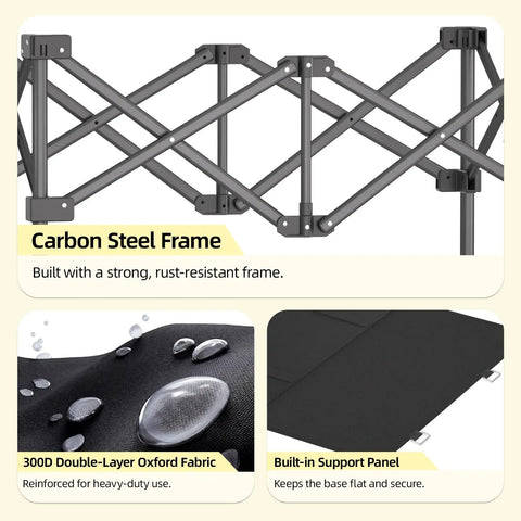Lightweight Collapsible Wagon Cart For Easy Hauls, Compact Foldable Utility Wagon with sturdy black carbon steel frame.