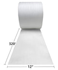 Foam Wrap Roll 320 Ft By 12 In Thick 1/16 Inch Perforated Every 12 Inches, Moisture Resistant And Dust Free Cushioning, White