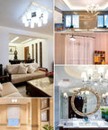 Various rooms lit by Lit A19 LED Bulbs 150 Watt Equivalent 5000K Daylight E26 Base 15W 1600 Lumens, showing bright daylight effect.