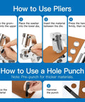 Instructions for using the Heavy Duty Grommet Tool Kit With One Quarter Inch And Three Eighths Inch Punch Pliers