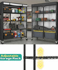 Heavy Duty Wire Shelving Unit With Wheels And 600D Oxford Cover, 36-Inch By 18-Inch By 72-Inch, Upward Facing Safety Wave Edge Design, Sturdy 19mm Metal Rods And Reinforced Panels For Stable Garage Storage with adjustable shelves