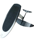 Carbon Fiber Hydrofoil Surfboard For Stand-Up Floating And Racing - Ultra Lightweight Non-Inflatable Lift Board Built For Smooth Surf SUP Adventures And High-Speed Dope Glide Durable Responsive Premium Craft, showcasing full board and foil design