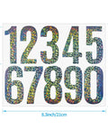 3 Inch Reflective Number Stickers 0 To 9 Set, All Weather Waterproof Vinyl Self Adhesive, 6 Sheets, Extra Bright Visibility on sheet