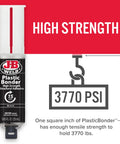 J-B Weld Plastic Bonder adhesive syringe, black, 25 ml, front view