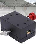 40mm Travel Dovetail Slide With Gear Rack And Pinion Manual Fine Adjustment Slim Aluminum Alloy Built For Tight Spaces Precision Slide For Small Machinery And Everyday Use, black manual slide with red adjustment knob