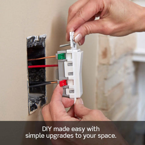 Installing Lever Edge 15 Amp 3 Way Rocker Switch Set 10 Pack White Ready For Quick Wiring with color-coded levers in wall