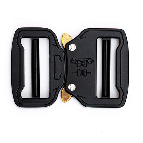 Dual Adjustable No Sew Tactical Belt Buckle For 1.0in To 2.25in Belts Aluminum Alloy Duty Belt Buckle That Replaces Your 1.5in Or 2in Belt Clip Built Tough Easy Quick Release No Sewing Needed, front view