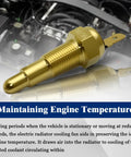 Ground Thermostat Switch For Auto Cooling Fans One Eighth Inch NPT 200F On 185F Off Heavy Duty Build Quick Install For Cars And Trucks Keeps Radiator Fans Running When You Need It And Stops Overheating, gold 1/8 NPT brass switch with spade terminal