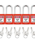 Key Alike Lockout Tagout Padlock Set Of 10 With Identical Keys And Two Keys Per Lock For OSHA Compliant Lockout Tagout Stations