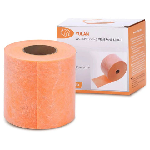 Waterproofing Membrane Roll 30 Mils Thick 5 In By 98.5 Ft Underlayment For Tile Floors Showers And Bathrooms Orange Polyethylene Fabric