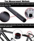 Heavy Duty Aluminum Bike Seat Post 400mm Long Fits 25.4 27.2 28.6 30.4 30.9 31.6 Millimeter Diameters For Mountain And Road Bikes Lightweight Upgrade No Saddle Clamp Included Measure First with measurement tips
