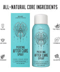 Piercing Aftercare Spray Isotonic Saline Cleanser For New And Existing Piercings 4 Oz Soothes Irritation Bumps And Keloids On Ears Nose Belly Button And Tattoos Wound Wash Gentle Hydration, 4 oz bottle and box