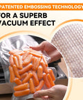 Three 8 Inch By 50 Foot Vacuum Sealer Rolls For Food Storage, Sous Vide And Meal Prep, vacuum packed carrots illustration