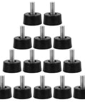 40 Pack Adjustable Leveling Feet With Plastic Base Glides For Furniture Rotatable Height Screws Large Bearing Base Black Floor Protectors arranged on white background
