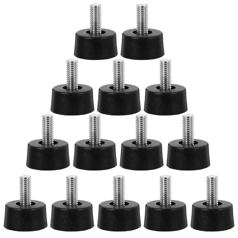 40 Pack Adjustable Leveling Feet With Plastic Base Glides For Furniture Rotatable Height Screws Large Bearing Base Black Floor Protectors arranged on white background