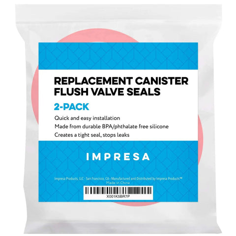 Packaging of 2-Pack Flush Valve Seal Kit For Mansfield 210 And 211 Toilets, Red Round Rubber Gasket, 630-0030 Equivalent