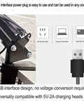 USB power plug for Magnifying Glass Desk Lamp With Clamp And Base, real glass lens, compatible with 5V-2A charging heads.