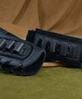 Premium Leather Gun Shell Holder Buttstock With Matched Rifle Sling For Left Hand Use, Heavy Duty Veg Tanned Cowhide With Cushioned Interior