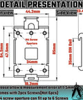 Heavy Duty 35mm Din Rail Clip Kit For Solid State Relays Beefed Up Safe Mounting Bracket dimensions front and side view