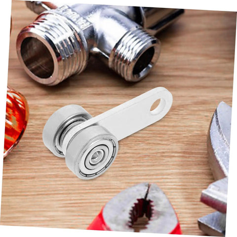 Heavy Duty Iron Dual Bearing Caster Wheels For Sliding Gates And Barn Doors featuring a dual bearing design on a workshop table.