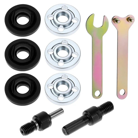 Turn Your Drill Into A Grinder With This Conversion Kit, Dual Size Mandrel Arbors 6mm And 10mm, Three Sets Flange Nuts And Spanner Wrench