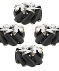 Beefed Up Steel Mecanum Wheel Set For Robot Car With Eight TPR Rollers, Rock Solid Stability And Smooth Low Noise Ride, 3 Kg Load Per Wheel