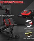 Adjustable Weight Bench For Home Gym And Roman Chair, 500 Lb Capacity, Decline Or Flat Bench, features adjustable settings