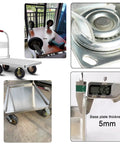 2 Pack Heavy Duty Swivel Caster Wheels Featuring Pneumatic Rubber Tires And Precision Ball Bearings 440 Lb Load Capacity mounted on utility cart.
