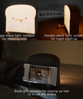 Cool Toast Bread LED Night Light With Rechargeable Battery Portable Bedside Lamp featuring single and double-sided modes