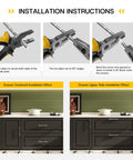 Installation instructions for 10 Pack Brushed Nickel And Gold Cabinet Pulls 3 Inch Hole Centers 76mm Zinc Alloy Kitchen Handles