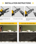 Installation instructions for 10 Pack 5 Inch Brushed Nickel And Gold Cabinet Pulls Heavy Duty Kitchen Drawer Handles