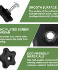 Two Piece Handle Knob And Screw Bolt Washer Replacement Kit For Lawn Mowers And Snow Blowers featuring smooth surface and zinc plated thread.