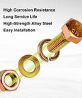 Close-up of 975-Piece Premium Grade 8.8 Fastener Kit Yellow Zinc Plated M4 M5 M6 M8 Bolts and Nuts showing corrosion resistance