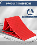 4 Pack Wheel Chocks For Trailers And RVs, Hard Plastic Tire Chocks With Non Slip Base And Rope For Easy Removal, side view