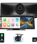 8.1 Inch Portable Wireless CarPlay Screen With 2K Dash Cam And 1080P Backup Camera Touchscreen Car Stereo for Apple CarPlay