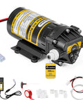 200GPD Booster Pump For RO System Complete Kit With Quick Connect Design And Adjustable High Pressure Switch components.
