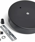 Black 6 Inch Ceiling Canopy Light Kit With Hardware, Extra Depth And Width For Industrial Style Fixtures, Single Hole Mount, Easy Install